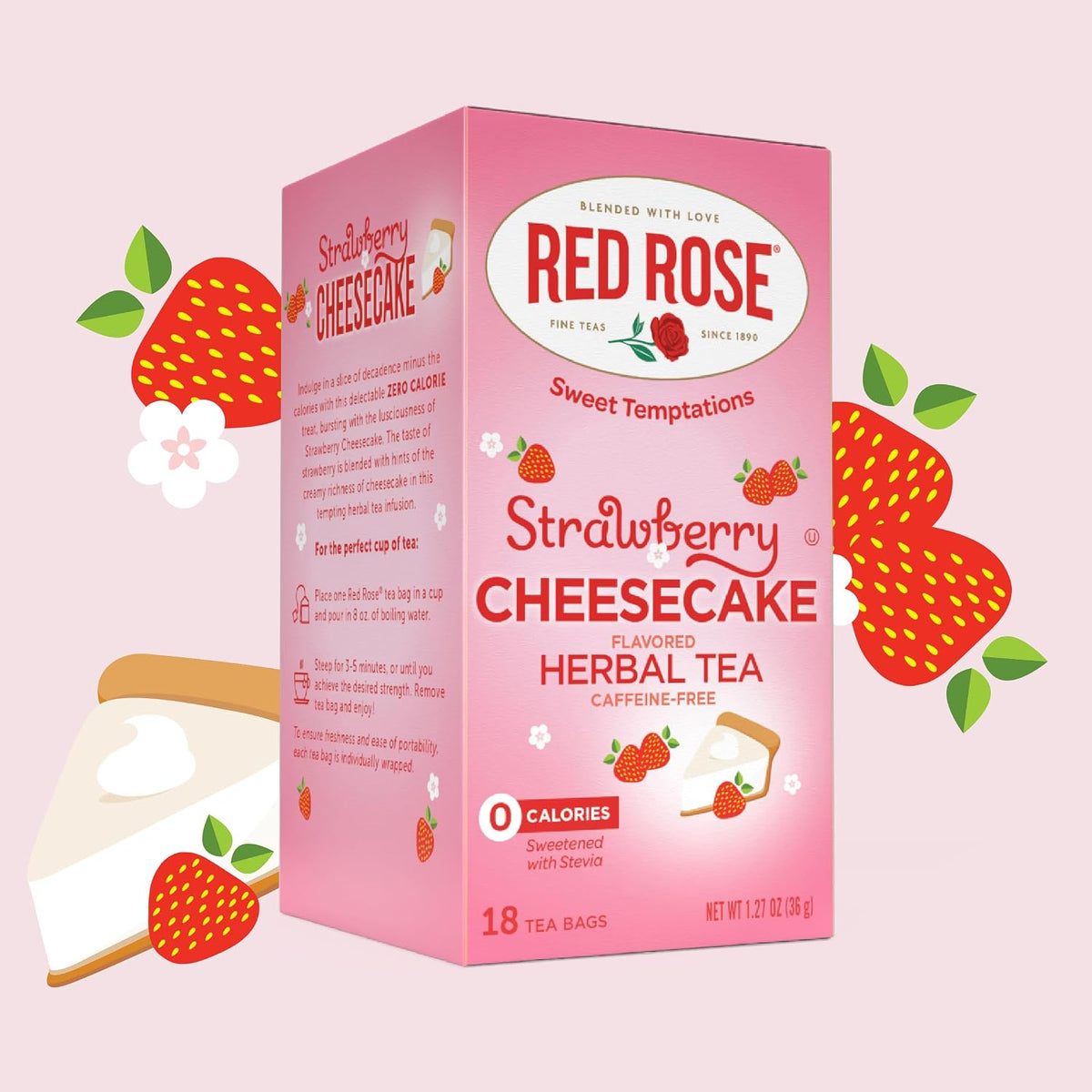 Red Rose Sweet Temptations Strawberry Cheesecake Herbal Tea