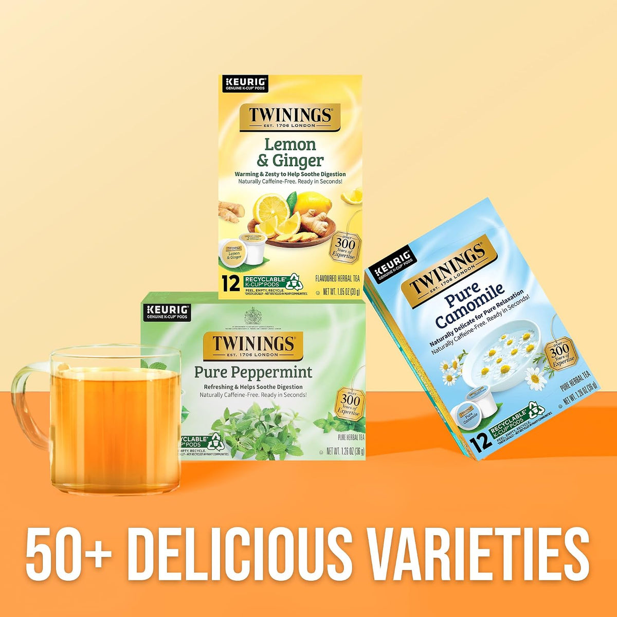 Twinings Pure Camomile Herbal Tea K-Cups for Keurig