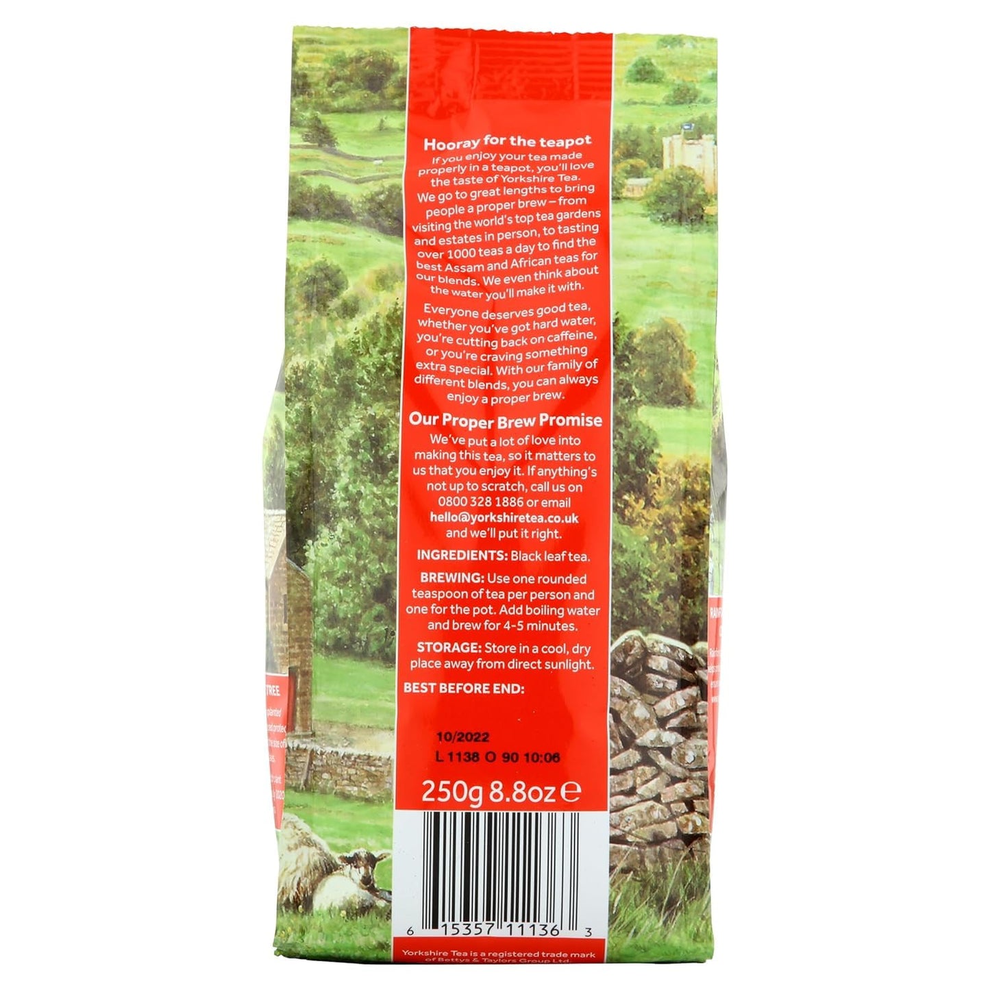 Yorkshire Tea, Red, Black Tea, Loose Leaf, 8.8 Ounces, Refreshing, Satisfying, and Strong, Classic British Breakfast Blend, Caffeinated, Enjoy Hot or Iced
