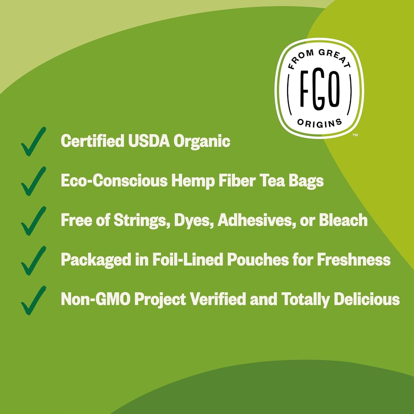 FGO Organic Lemon Balm Tea, 100 Count, Eco-Conscious Herbal Tea Bags, Resealable Bag, Caffeine Free, Packaging May Vary (Pack of 1)