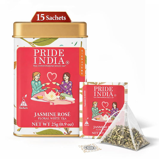 Pride of India Jasmine Rose Floral White Tea