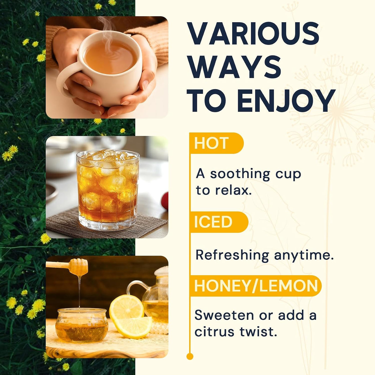 Dandelion Leaf &amp; Root Herbal Tea - Caffeine Free,120 Teabags