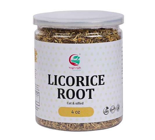 Licorice Root 4oz, Cut and Sifted, 100% Pure & Natural Dried Licorice Root, Premium Quality, Ideal for Tea, Herbal Blends, and Wellness Uses