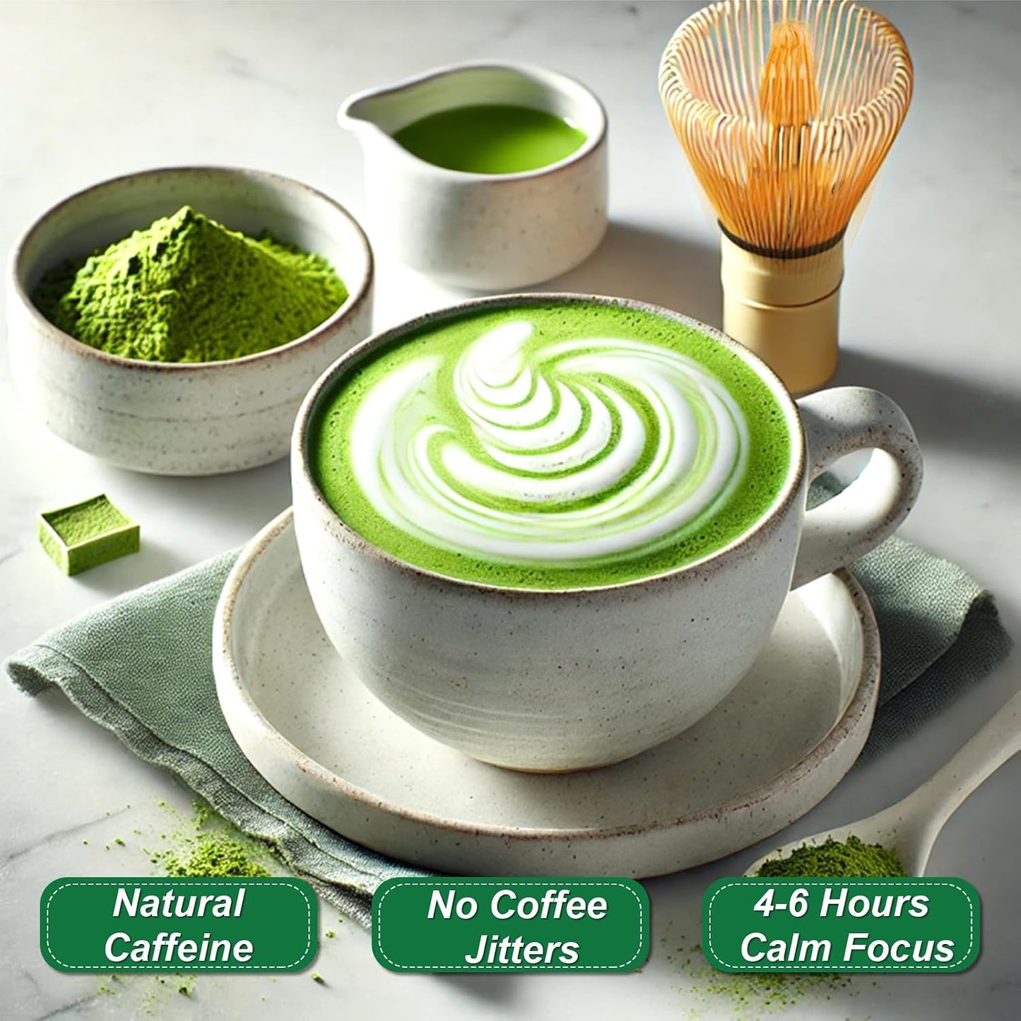Letstay Ceremonial Grade Matcha Powder – Organic High-Altitude Green Tea, 100% Pure, No Additives, No Sugar, No Radiation – Perfect for Tea, Lattes, and Cakes – 1.06oz Tin
