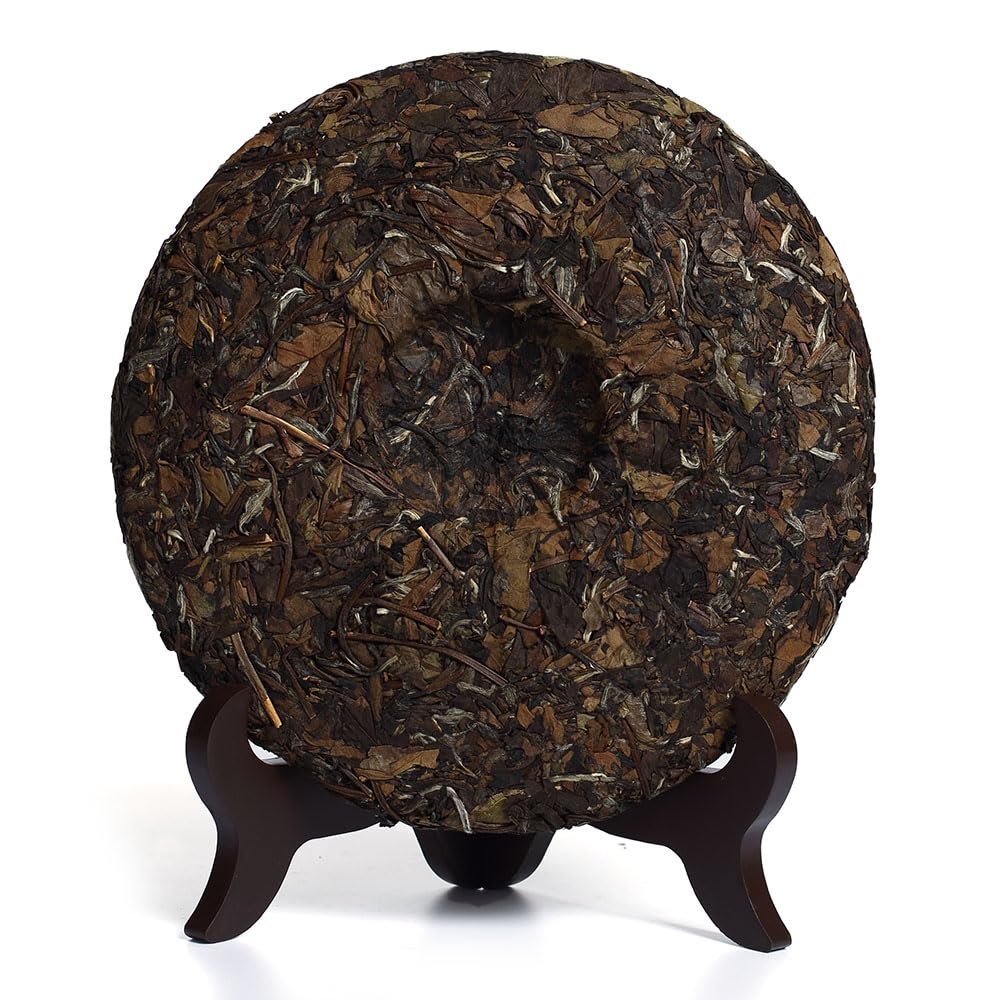 GOARTEA White Tea Cake - 350g / 12.35oz 2014 Year Fuding Shou Mei - Remote Mountain Wild Aged - Chinese Shoumei White Tea Loose Leaf - Low Caffeine