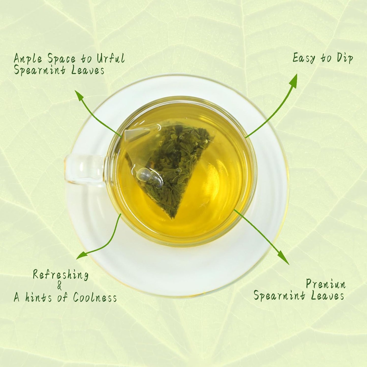 Jarteela - Spearmint Tea Bags, 60 Ct, Spearmint Mint Leaf Tea | 100% spearmint leaves, Non-GMO. Naturally refreshing, helps freshen breath and supports gentle digestion after meals.