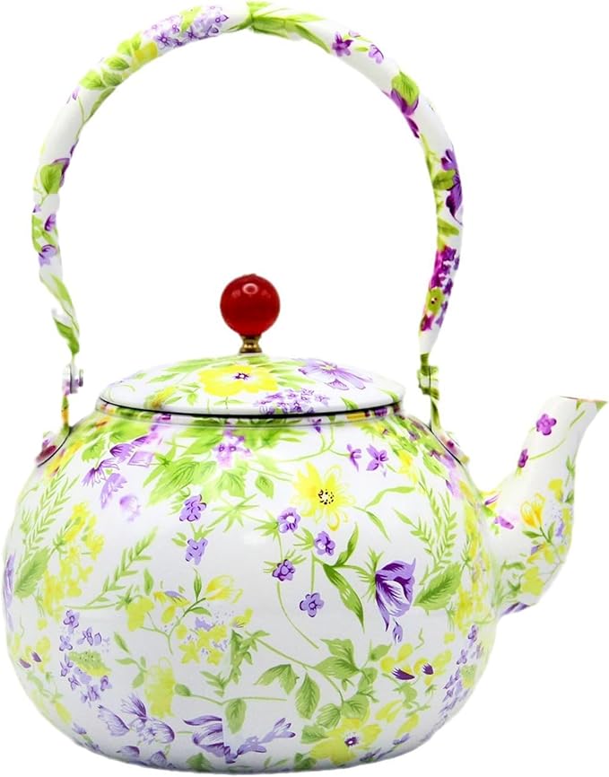 True Pure Copper Tea Kettle For Stovetop Safe, 47.3oz Non-Coating Copper Teapot with Tea Ball For Loose Leaf, Elegant Flower Pattern Kettle