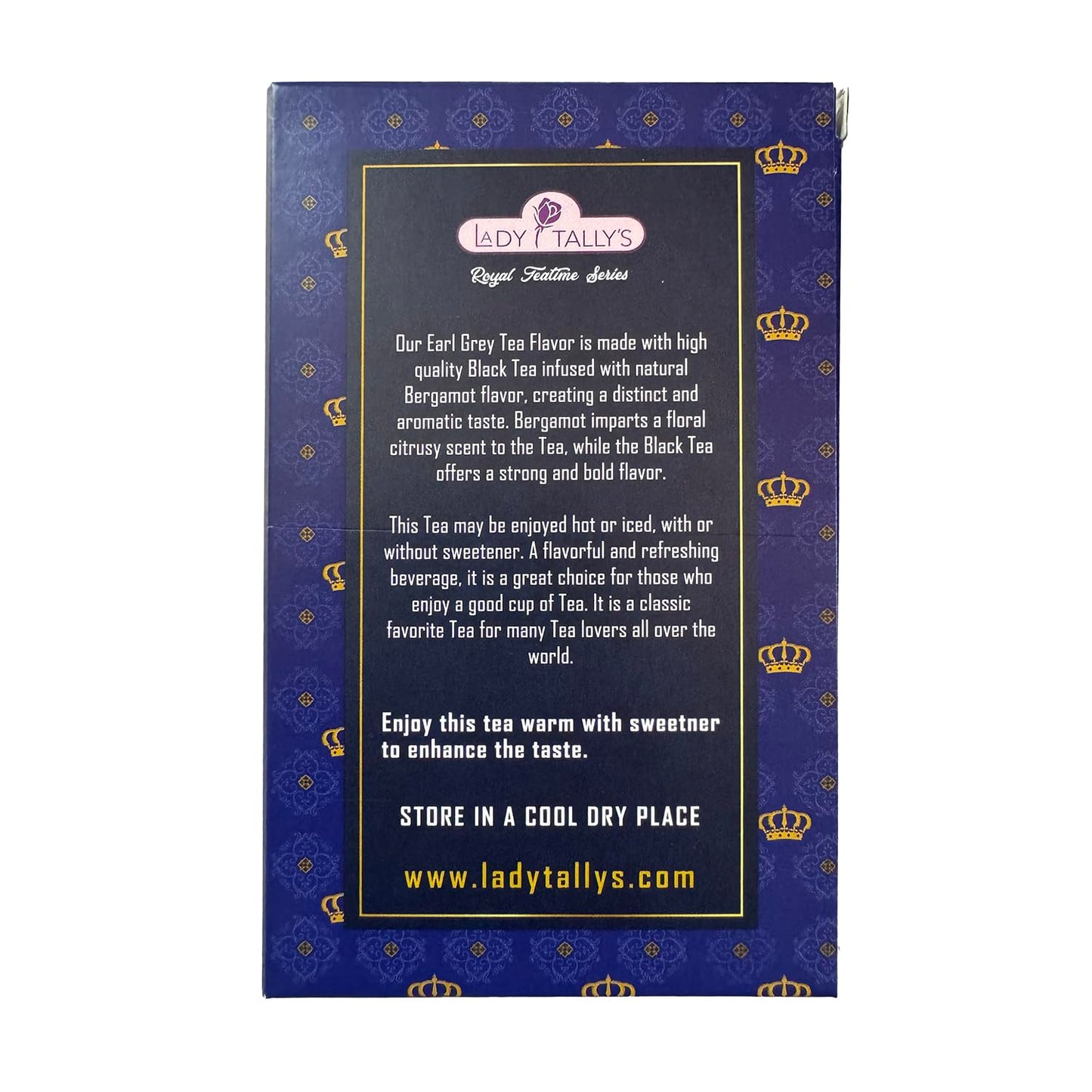 Herbal Cup Tea - Lady Tallys Earl Grey, Rich Flavor and Aroma for Daily Indulgence, Caffeinated, Enjoy Hot Cold Summer Winter, 20 Teabags (Pack of 6)