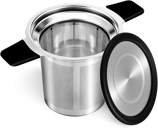 Tifanso Stainless Steel Tea Infuser Steeper Strainer for Loose Leaf Tea, Fine Mesh Reusable Diffusers Ball Bag Filter Holder with Heat Proof Handles