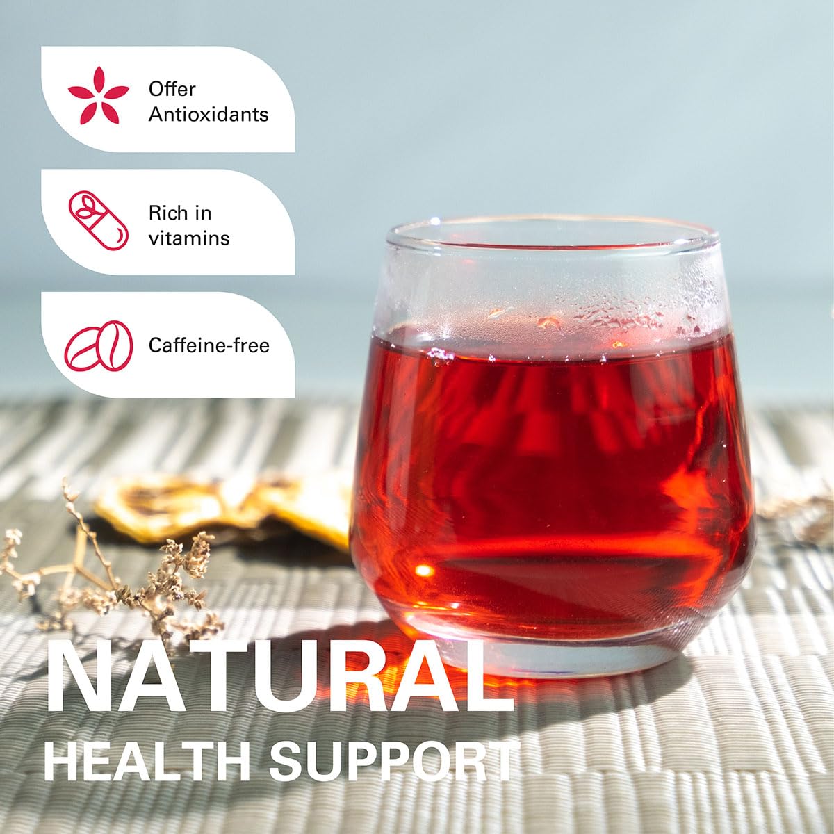 WT WEETEE Hibiscus Tea Bags 100ct, Cold Brew Friendly Pure Hibiscus Flowers
