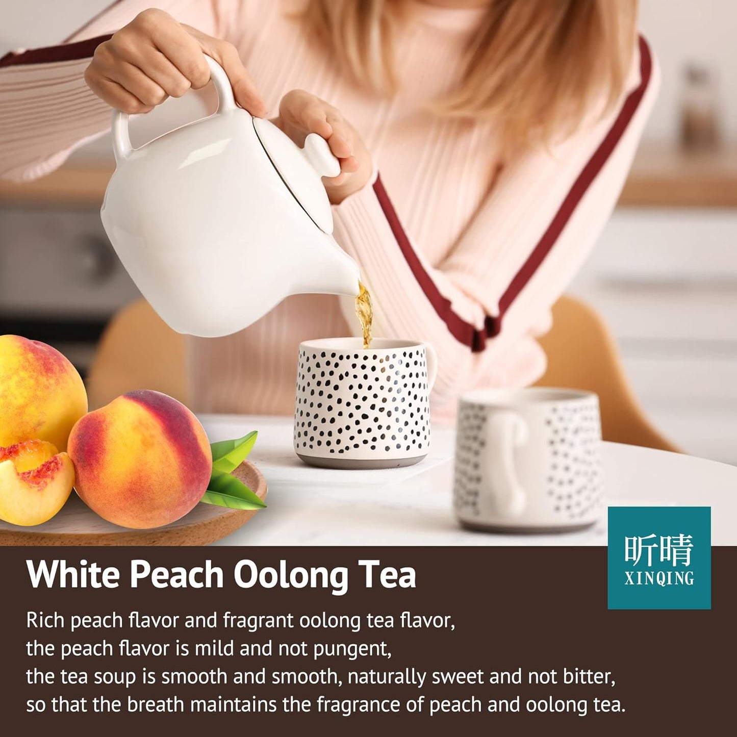 Xin Qing White Peach Oolong Tea Taiwan High Mountain Oolong Tea Taiwan Gaoshan Ulong Tea Taiwanese Tea 200g/7.05oz