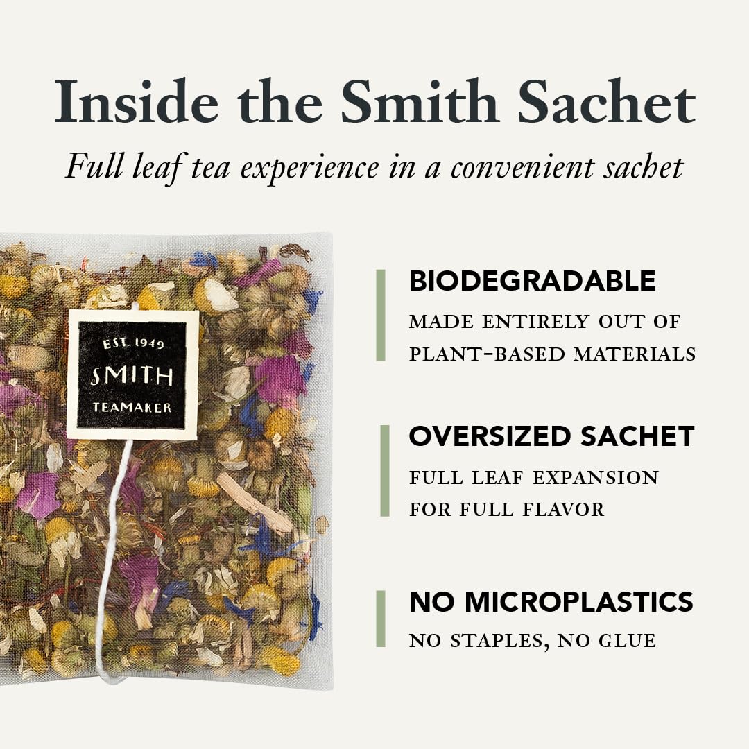 Steven Smith Teamaker, Jasmine Silver Tip, Green Tea, 15 Sachets 1.3oz each | Full Leaf Green Tea, Caffeinated, Sugar Free, Sustainably Grown, Plant Based Sachets, Microplastic-Free