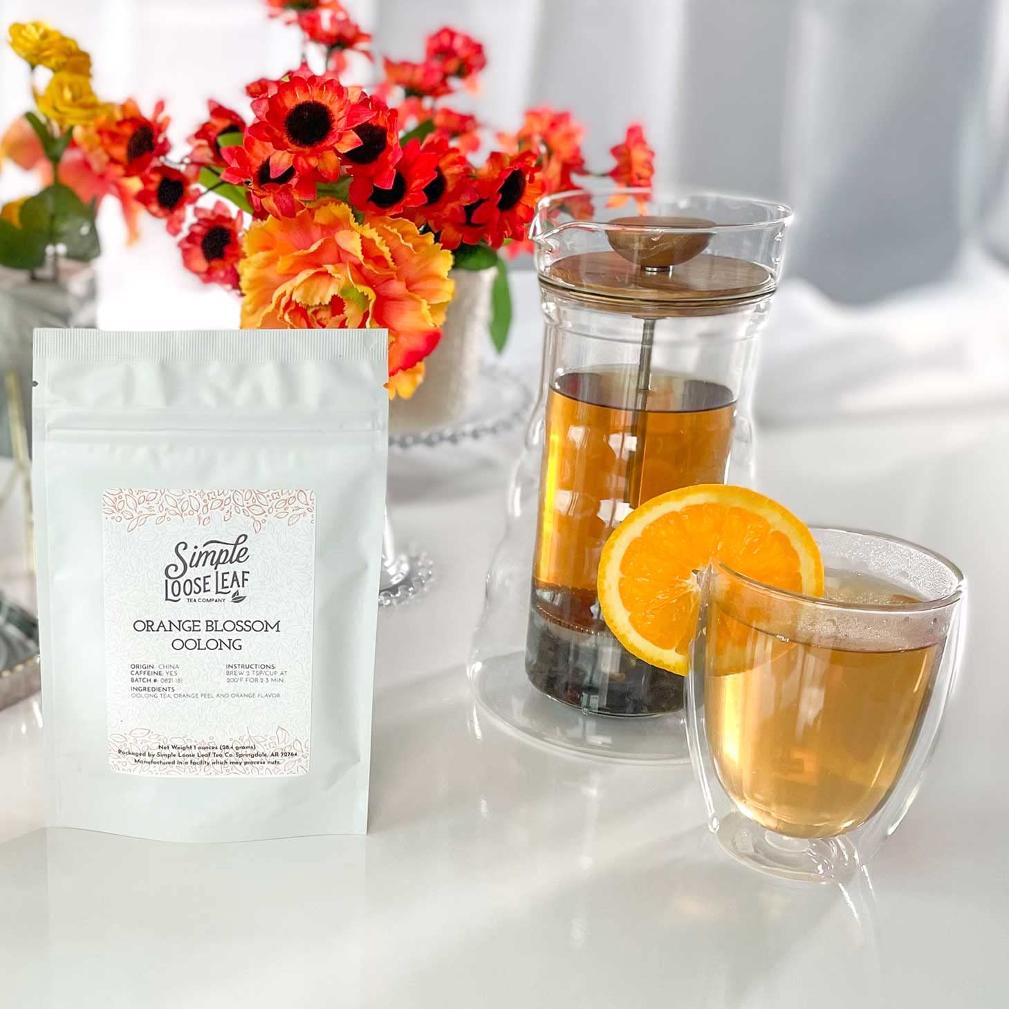 Simple Loose Leaf - Orange Blossom Oolong Tea - Premium Loose Leaf Oolong Tea - High Caffeine - Classic and Mild (4 Ounce)