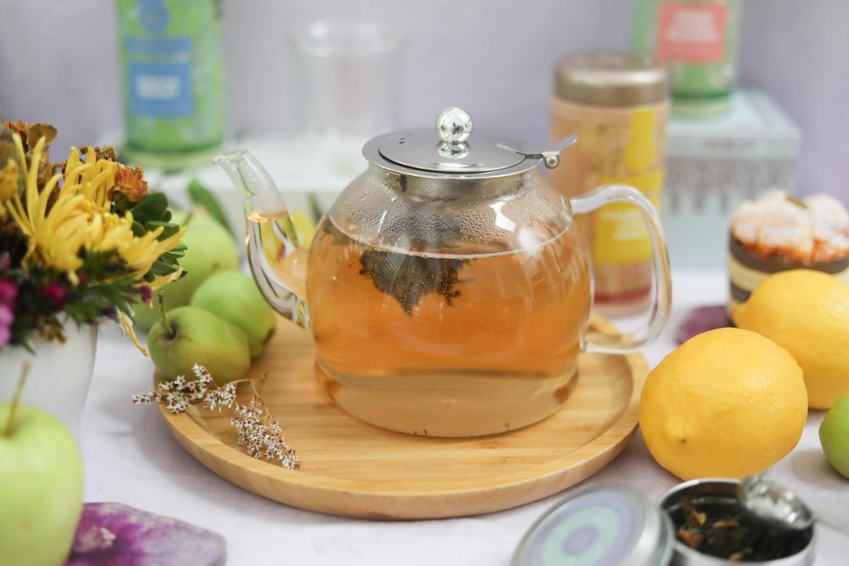 Teabloom Dublin Glass Teapot – Fine Borosilicate Glass – Stovetop and Microwave Safe – Removable Stainless Infuser – Ideal