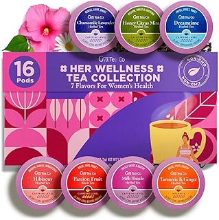 Gya Tea Co Her Wellness Tea Pod Collection Gift Set (16 Count) - Different Flavors Assorted Variety Pack