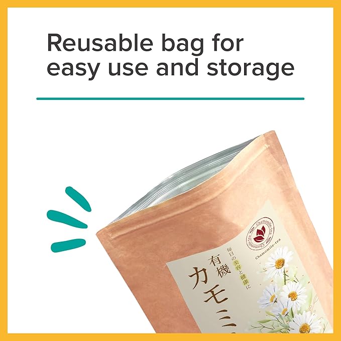 Onkatsu Farm Relax Chamomile Premium Japanese Tea Bags, Fruity Floral Flavor, Hot or Iced, Caffeine Free, 30 Total Tea Bags