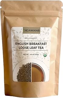 Organic Premium Grade Ceylon Tea (Organic English breakfast Loose leaf tea, 4.5oz)