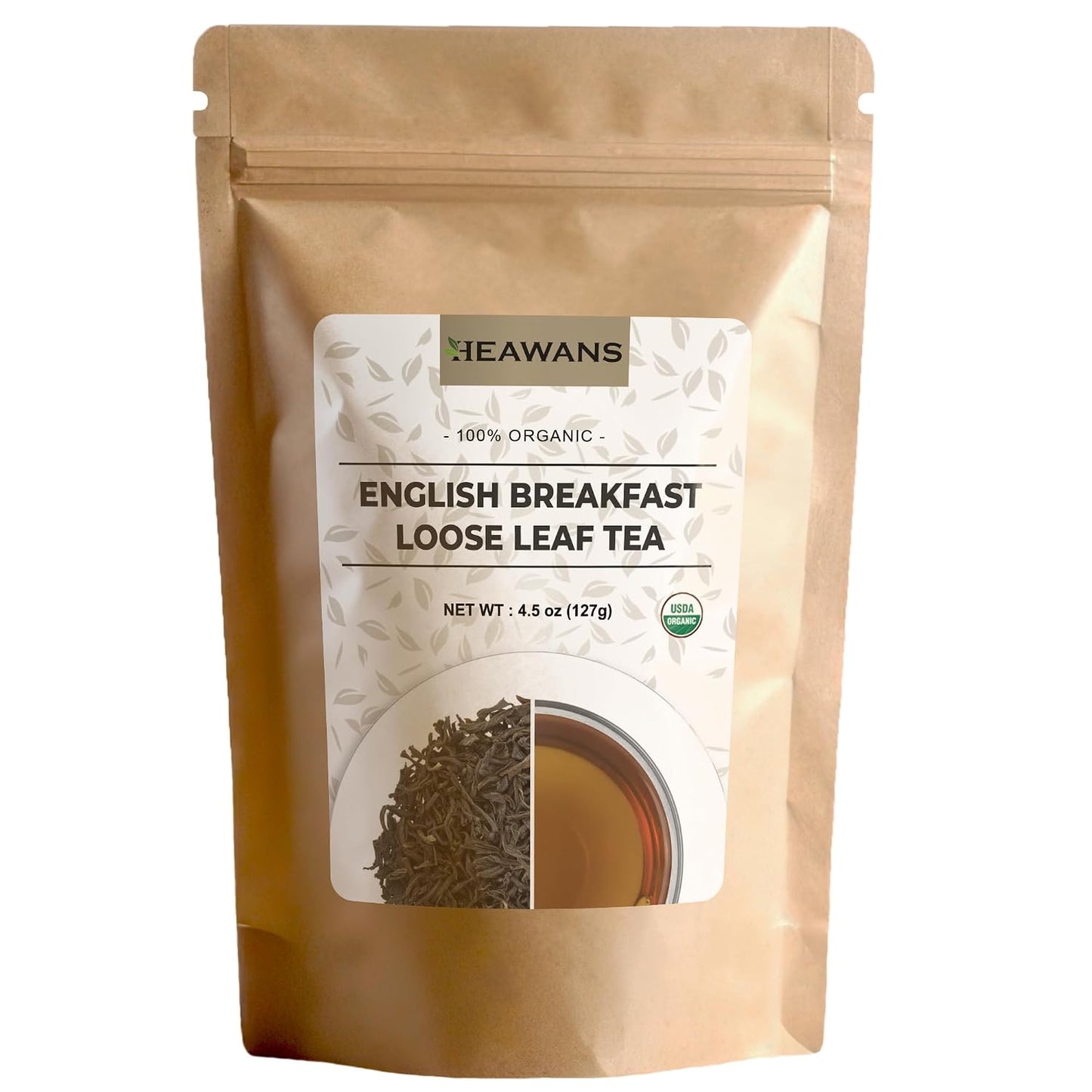Organic Premium Grade Ceylon Tea (Organic English breakfast Loose leaf tea, 4.5oz)