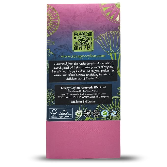 Térapy Ceylon Peppermint Tea, All Natural Herbal Ingredients, 100% Organic Peppermint Tea Bags Individually Wrapped