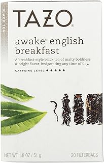 Tazo Awake English Breakfast -20-Count Tea Bags (Pack of 6)