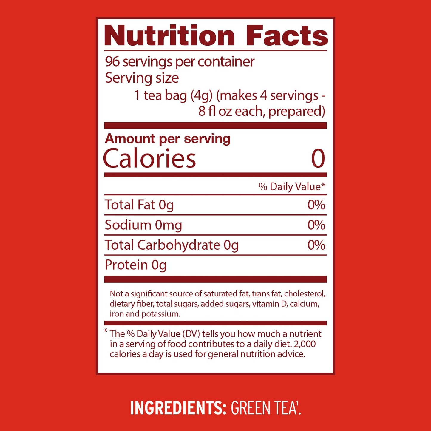 Luzianne Green Tea Bags, Family Size, 24ct Box (Pack of 2)
