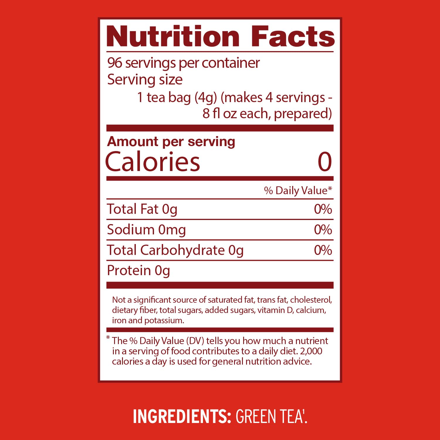 Luzianne Green Tea Bags, Family Size, 24ct Box (Pack of 2)