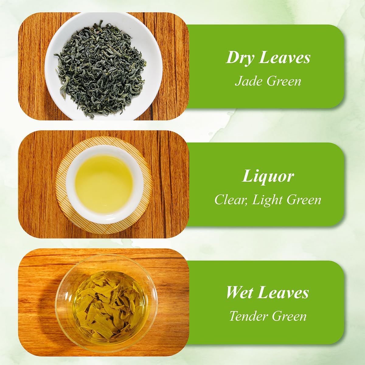WT WEETEE Green Tea Loose Leaf 8oz, 110+ Cups Premium, Fresh &amp; No Bitter | Spring Harvest High Mountain Green Loose Leaves Tea, Chestnut &amp; Bean Aroma, Sweet Aftertaste, Daily Sipping &amp; Mindful Rituals