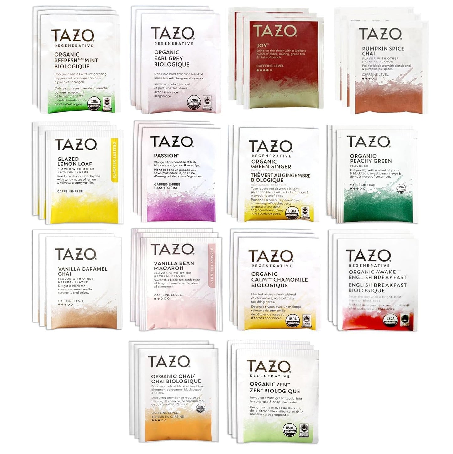 Tea Bags Sampler Assortment Variety Pack Gift Box (42 Count) 14 Different Flavors Gifts for Her Him Women Men Tea Lovers Couples Family Friends