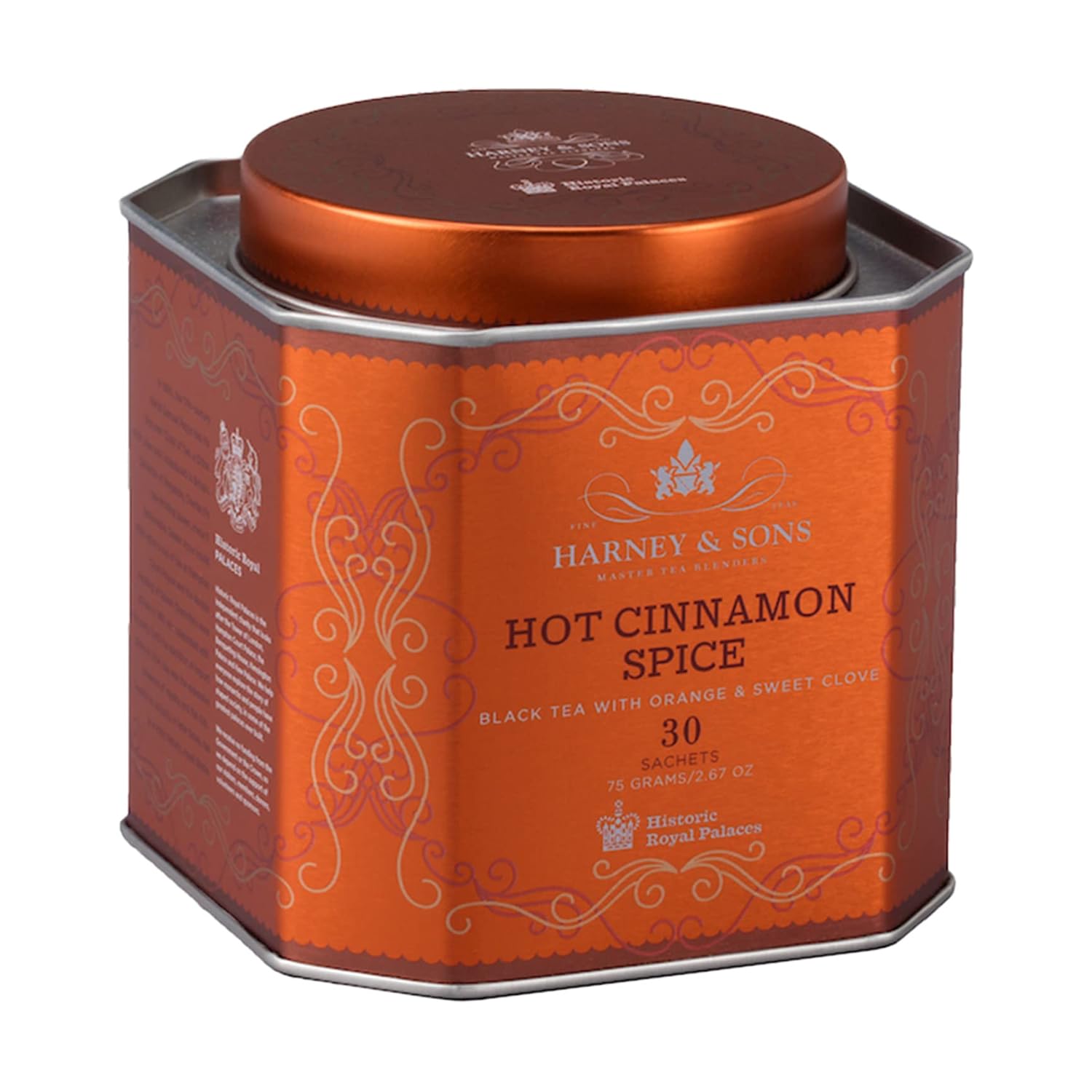 Harney & Sons Hot Cinnamon Spice Tea - 30 Tea Sachets Bundle (Pack of 2) - Black Tea with Oranges & Sweet Cloves