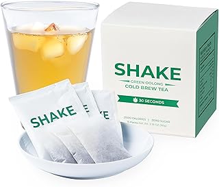 SHAKE Cold Brew Tea – Green Oolong | 15 Tea Bags | Premium Taiwan Tea, Zero Sugar | Smooth Flavor & Ready in 30 Seconds