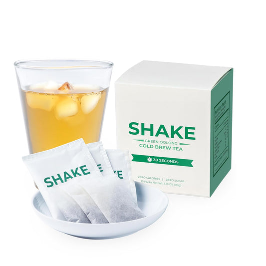SHAKE Cold Brew Tea – Green Oolong | 15 Tea Bags | Premium Taiwan Tea, Zero Sugar | Smooth Flavor & Ready in 30 Seconds