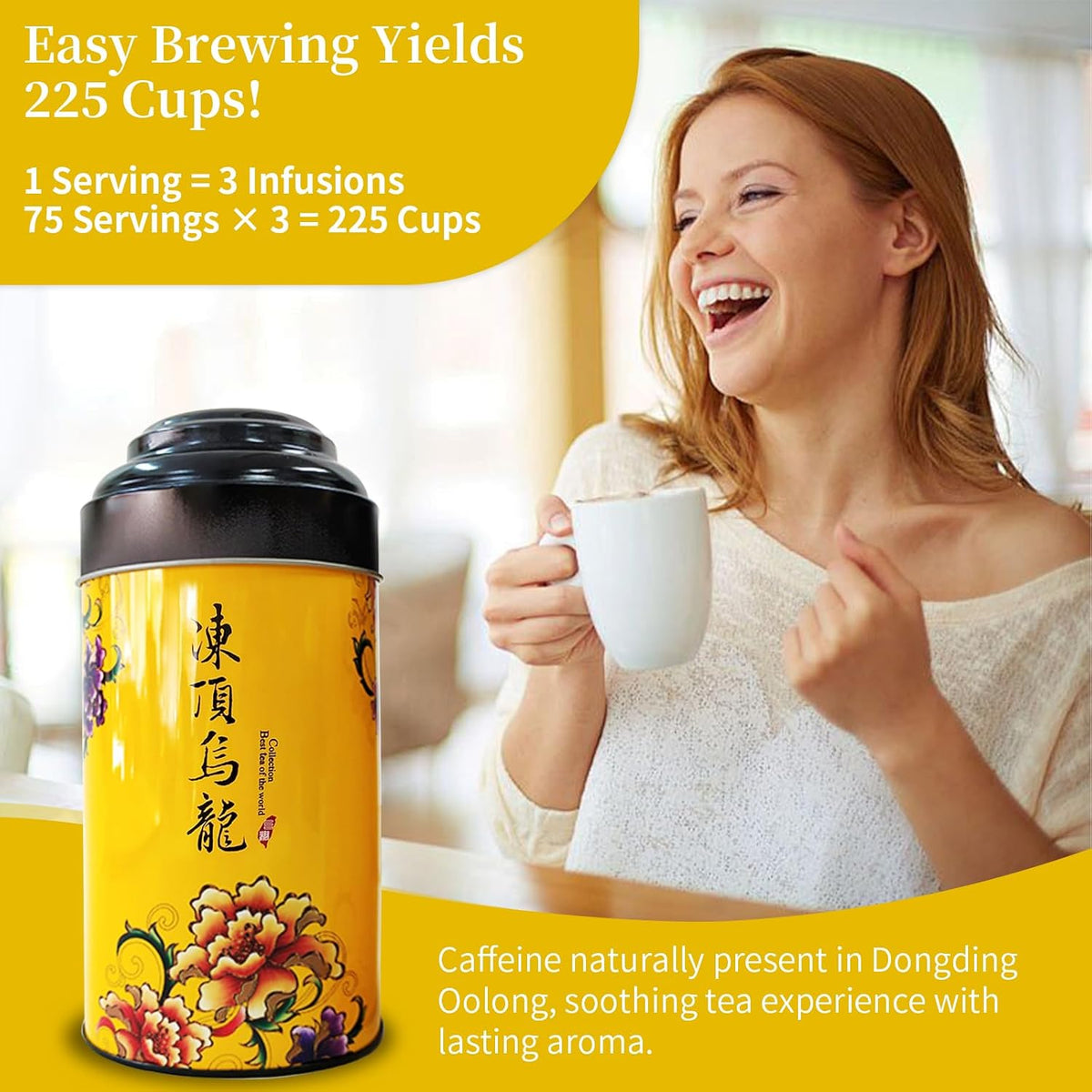 CHADUO Dong Ding Oolong Tea Loose Leaf Taiwan High Mountain Oolong Tea Taiwanese Tung Ting Gaoshan Ulong Tea 150g 5.3oz from Lugu Township Orchid Aroma 凍頂乌龙茶 台湾茶 冻顶乌龙茶