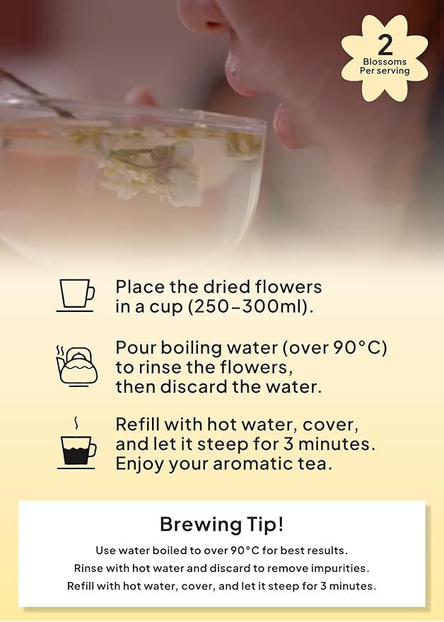 Korean Food, Kkokdam Original Marigold Flower Tea, Decaf Floral Blend, Fully Natural Flowers, No Caffeine, Sugar Free, Zero Calories, Made in Korea