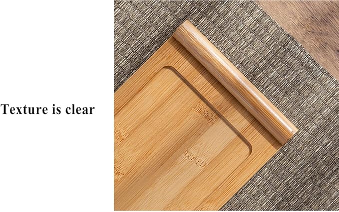 Bamboo Serving Tea Tray Book Scroll Japanese-Style Kung Fu Tea Table Rectangular Tea Accessories (M)