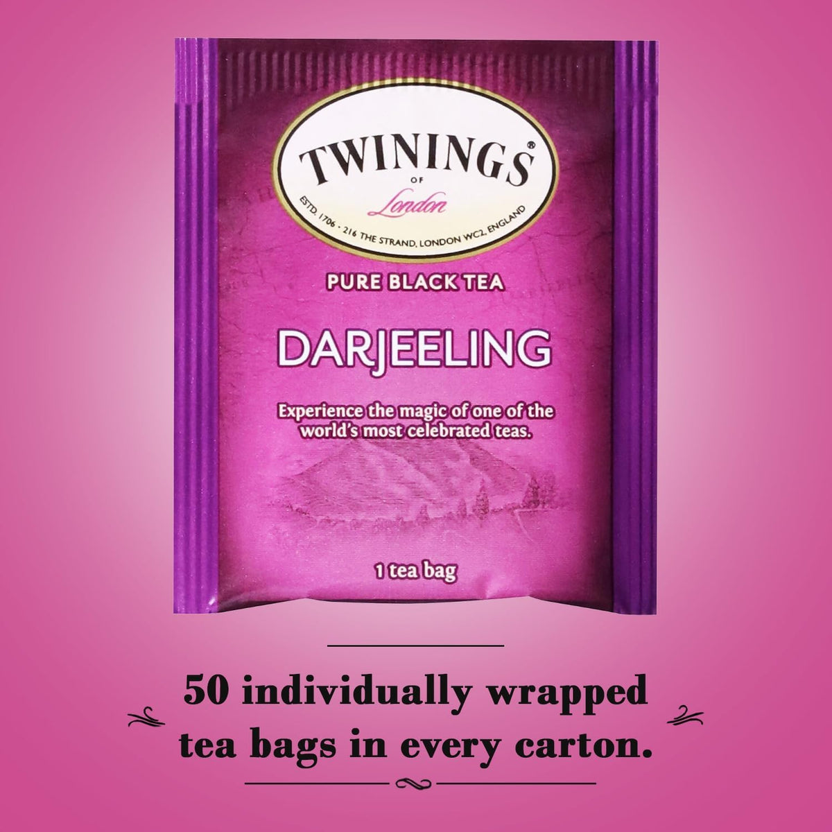 Twinings Darjeeling Black Tea 3-Pack, 50 Count Ea