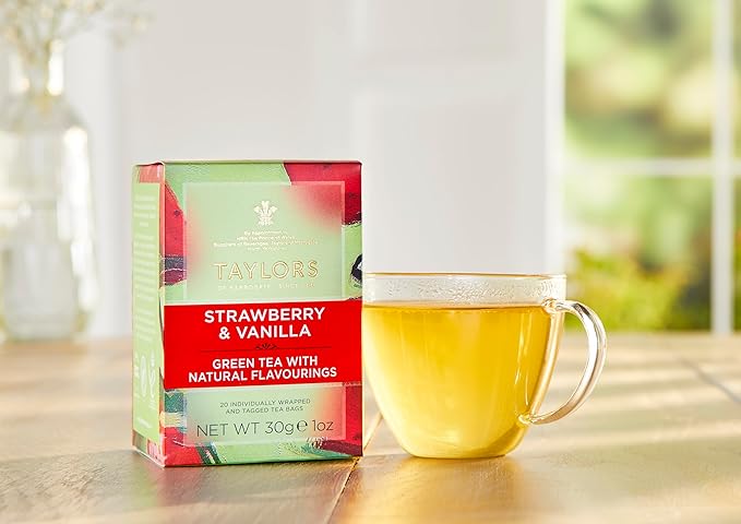 Taylors of Harrogate Strawberry & Vanilla Green Tea, 20 Count (Pack of 2)