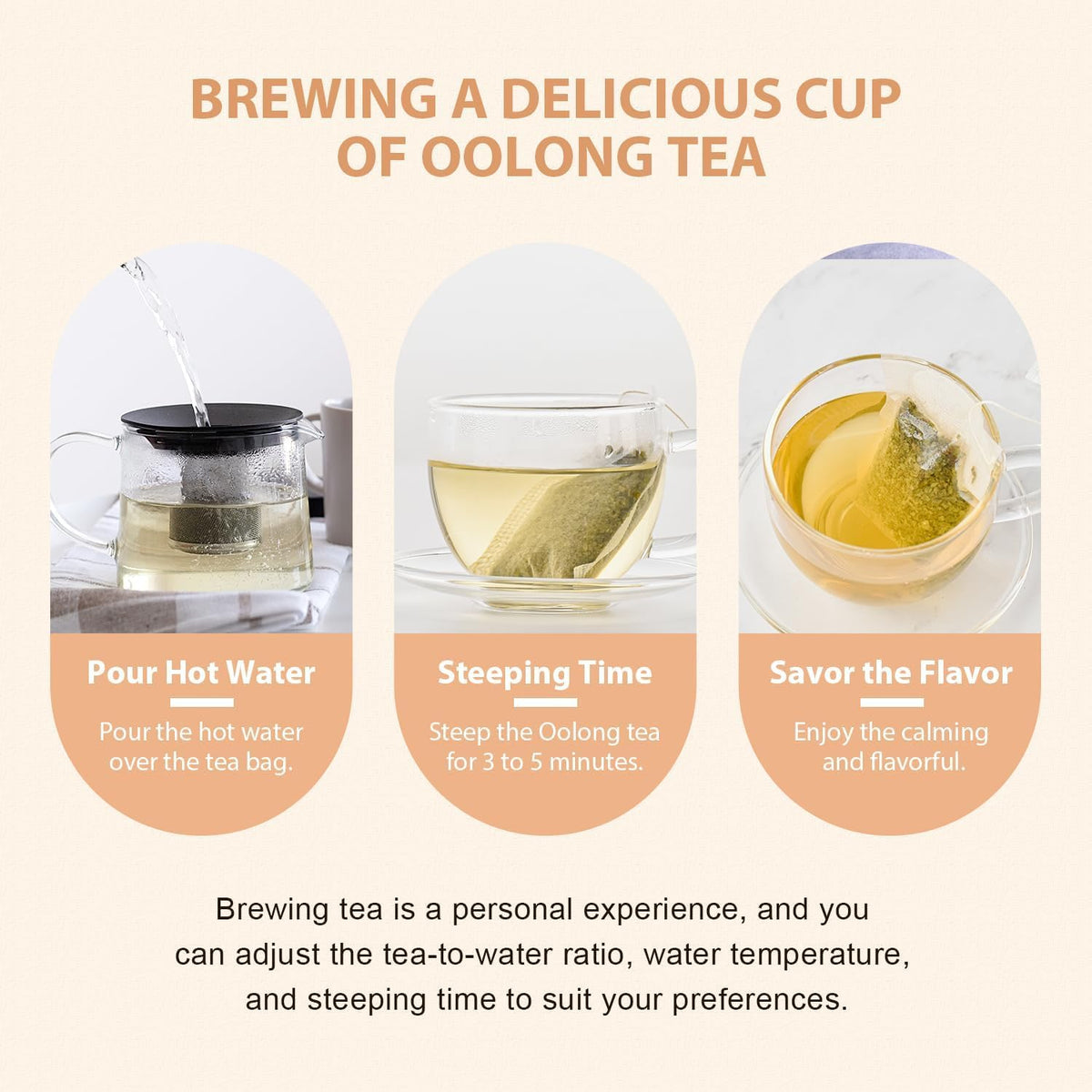 Soeos Organic Oolong Tea, 100 Tea Bags, USDA Certify, Low Caffeine, 6.3 oz (180 g)