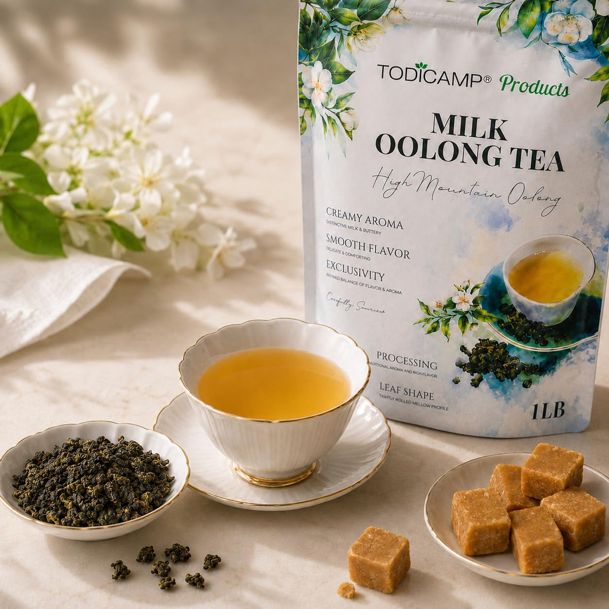Milk Oolong Tea Loose Leaf – Premium Chinese Oolong Tea 1 lb | Double Milky Aroma &amp; Smooth Taste | Bulk Loose Leaf Tea Tin | Afternoon &amp; Asian Tea