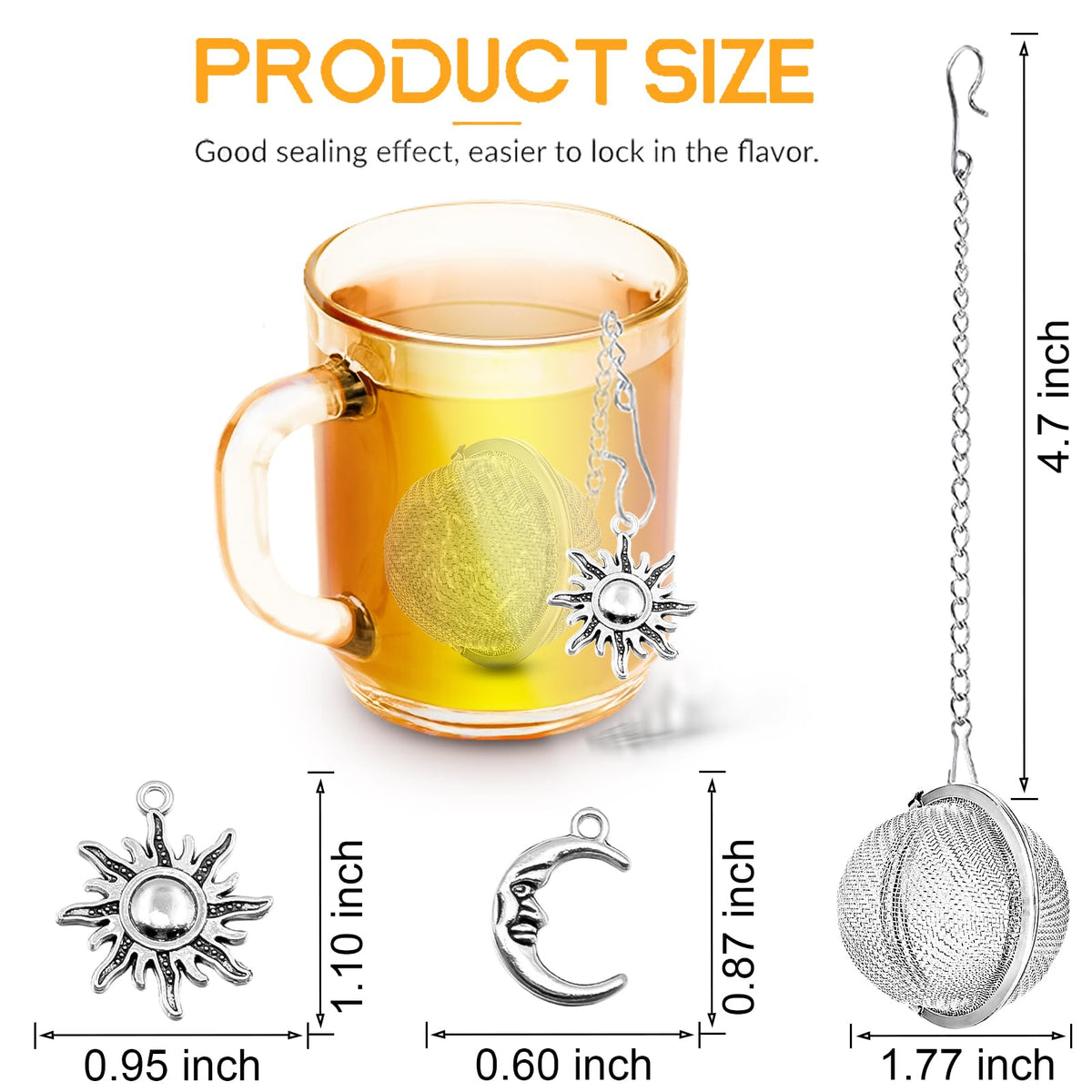 TeaSanavie 2-Pack Celestial Tea Infuser – Live by the Sun, Love by the Moon Loose Leaf Tea Steeper– 304 Stainless Steel