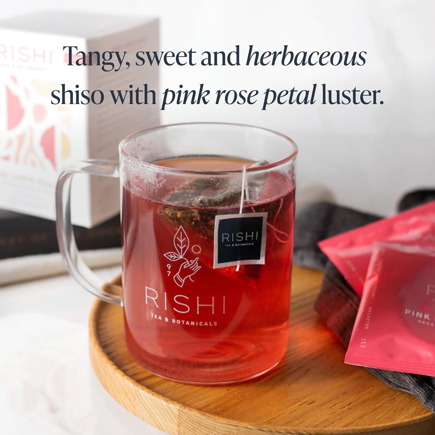 Rishi Tea Pink Lemon Ginger Herbal Tea - Organic, Caffeine Free Sachet Bags, Tangy & Naturally Sweet Botanical Blend, Enjoy Hot or Iced - 15 Count (Pack of 1)