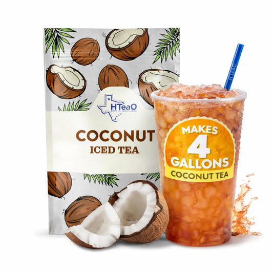 HTeaO Coconut Iced Tea Bags - Makes 4 Gallons - Texas Style - Black Tea
