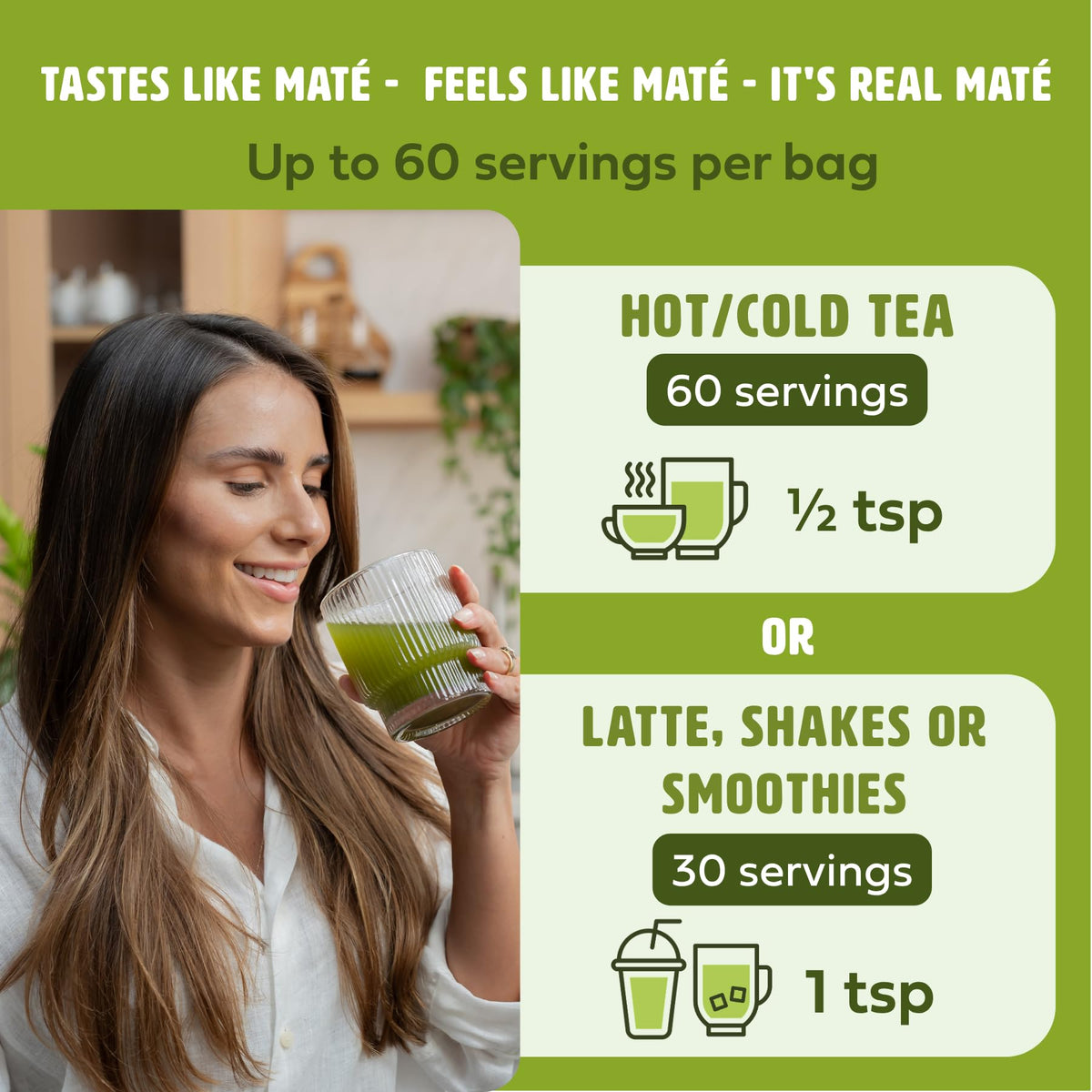 Obby Pure Green Yerba Mate Powder - Matcha Style - 60G