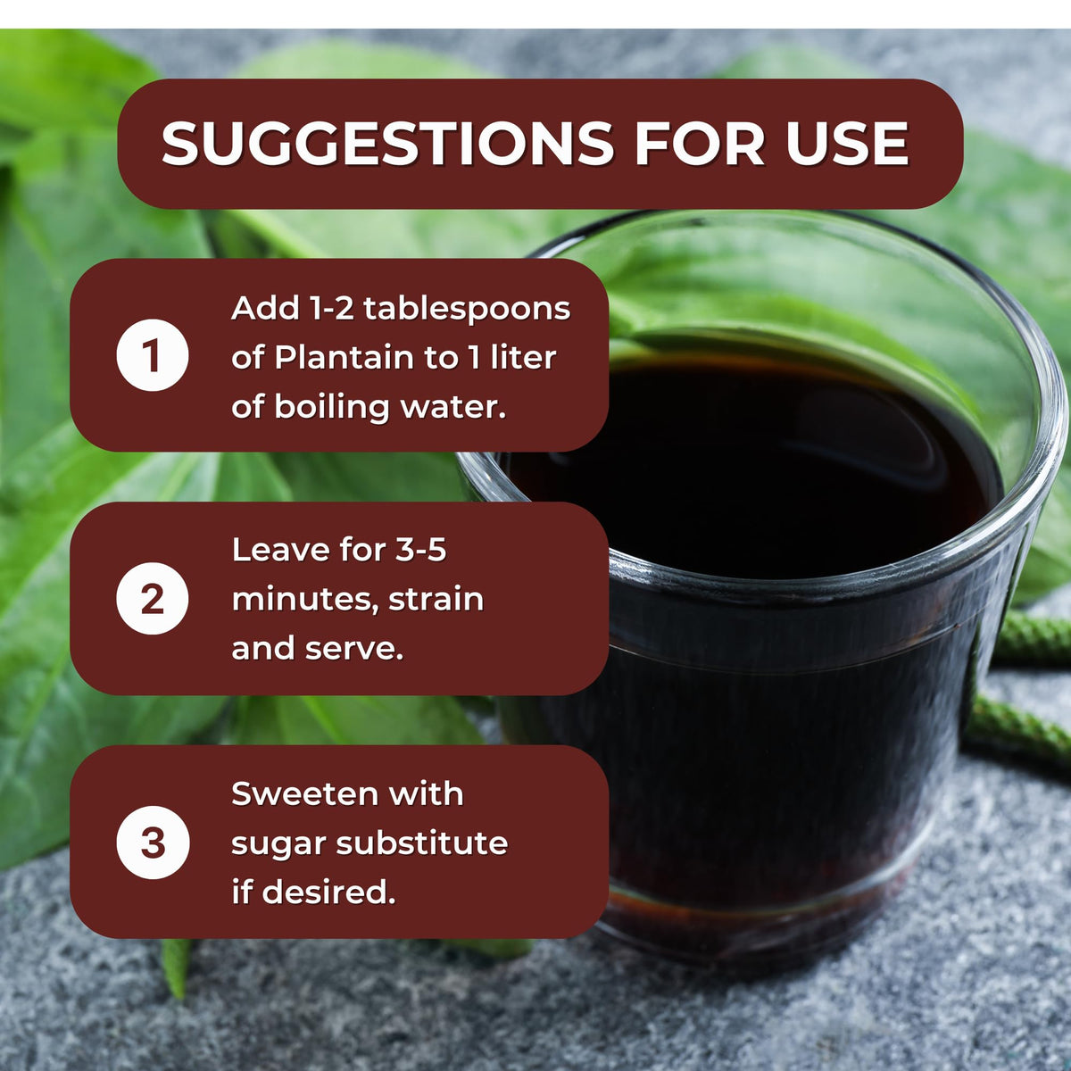 HANAN PERUVIAN SECRETS Hanan Plantain Leaf Tea (Llanten) 1.1 oz (30 g) - Loose, Dried Llanten Plant Leaves from Peru, 1.06