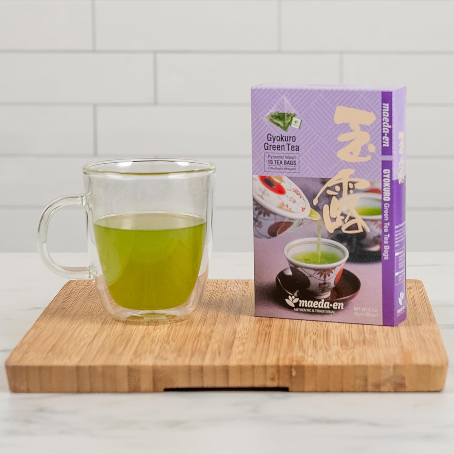 MAEDA-EN Premium Green Tea 10 Tea Bags Japanese Origin Green Tea Leaves Individually Wrapped Teabags (1pk, Gyokuro Green Tea)