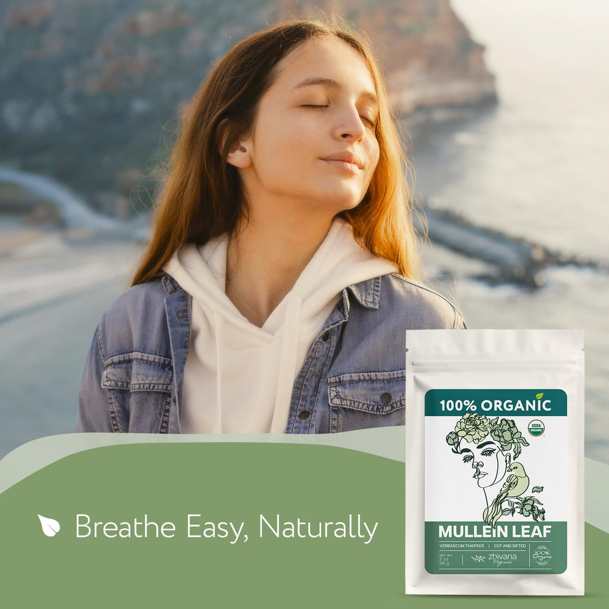 Organic Mullein Tea Loose Leaf 2oz – Mullein Leaf Herb - Respiratory Health