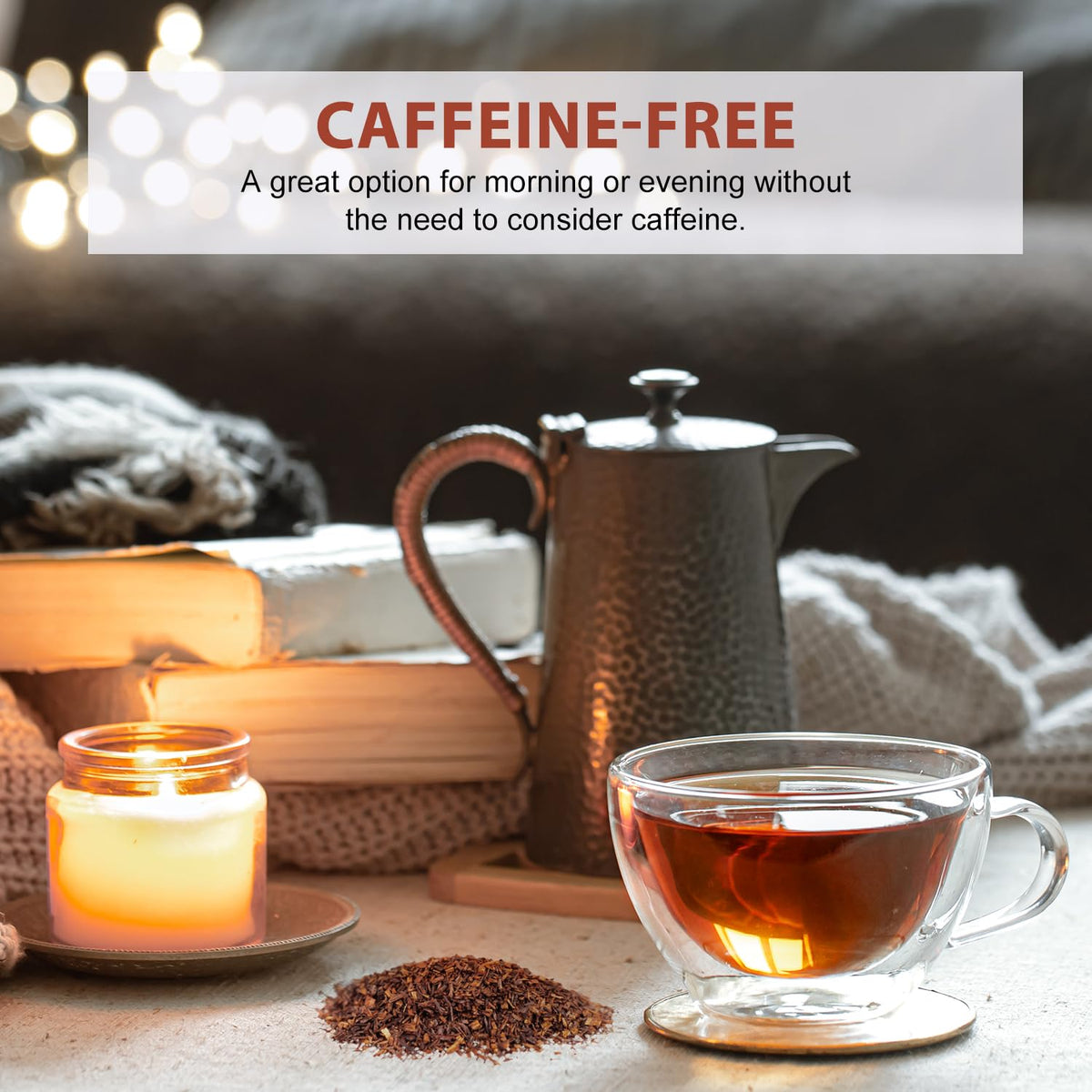 Soeos Organic Rooibos Tea Loose Leaf, 16 Ounce, Caffeine-Free Herbal Tea