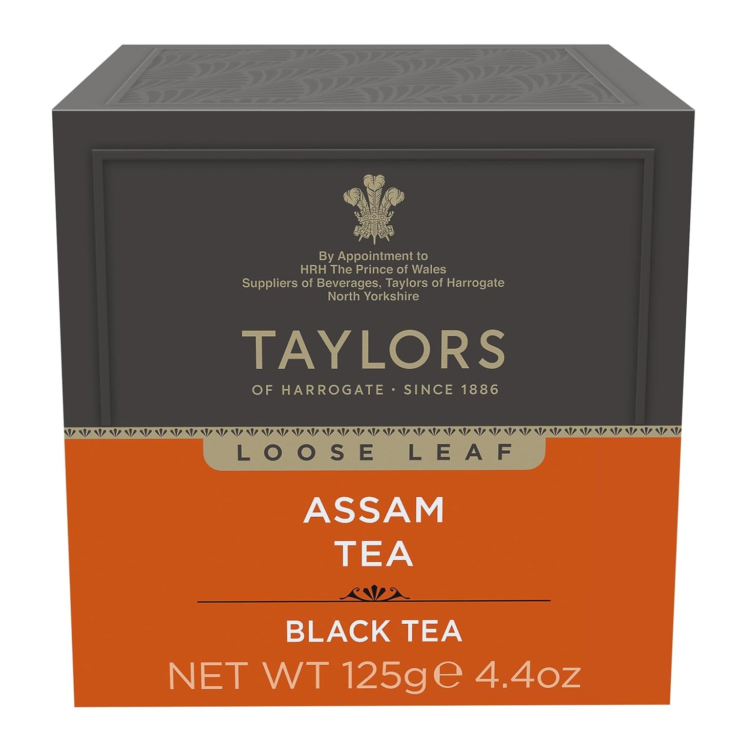Taylors of Harrogate Pure Assam Black Tea, Loose Leaf, 4.41 Ounce Carton (Pack of 1), Full-bodied, Satisfying & Malty, Caffeinated, Premium Whole Leaf Tea