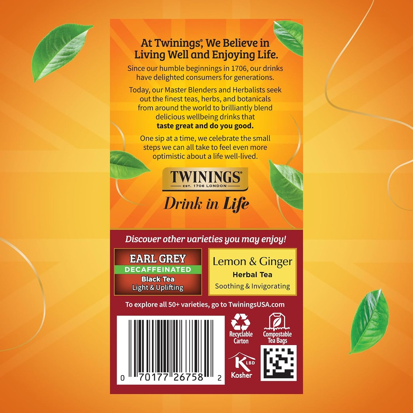 Twinings Decaffeinated Chai Spiced Black Tea Bags, 20 CT Box (6 Pack) | Sweet &amp; Savoury Cinnamon, Ginger, Cardamom &amp; Clove, Blended With Decaf Black Tea, 120 Foil Lined Individually Wrapped Bags