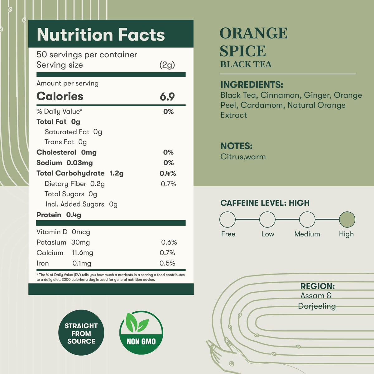 Luxmi Estates - Orange Spice - Black Darjeeling Tea - Loose Leaf - 100g (50 cups) | Special Edition Autumn Tea | Smooth