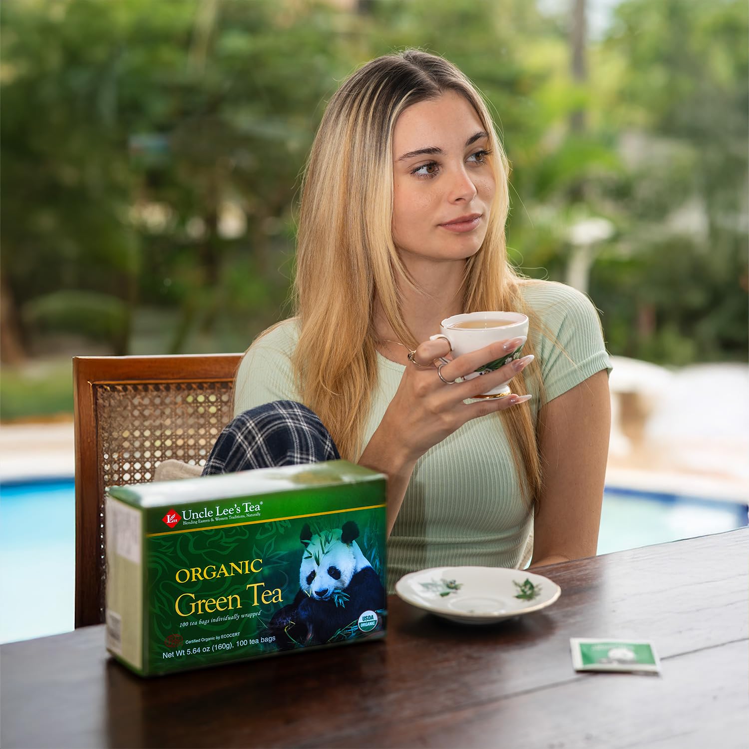 Uncle Lee's Organic Green Tea Bags, 106-Count Super Pack – Bright & Refreshing, Lightly Caffeinated Bulk Tea for Home, Office, Camping